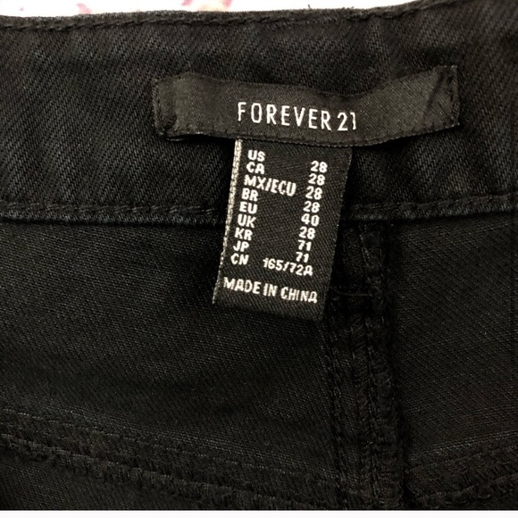 Forever 21 black denim high waist cutoff shorts - Picture 3 of 4